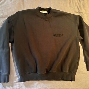 Essentials Black Crewneck Sweater Casual Comfort